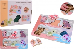 Houten voel-puzzel met dieren JOUÉCO