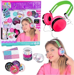 Creatieve DIY-set – bedrade hoofdtelefoon om te versieren met stickers
