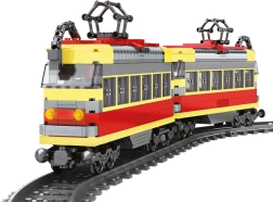 Compatibele bouwset tramlijn op batterijen met rails 724 stuks