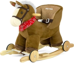 Schommelpaard met melodie en wieltjes Milly Mally Polly bruin
