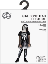 Meisjes skelet kostuum 110–120 cm
