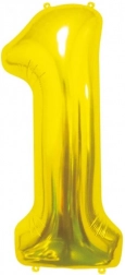 Folieballon cijfer 1 goud GoDan 85 cm