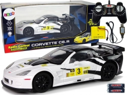 RC auto CORVETTE C6.R 1:18 wit met verlichting 2,4 GHz