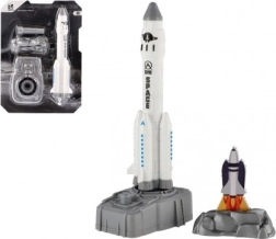 Lanceerruimtevlucht plastic 19 cm met lanceerplatform op kaart