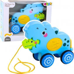 Interactieve nijlpaard om te trekken met blauwe geluiden