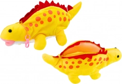 Pluche dinosaurus etui en geheime opbergplek geel