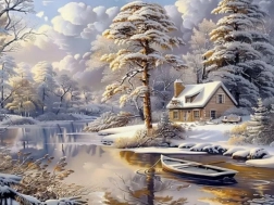 Diamant schilderen winterchalet