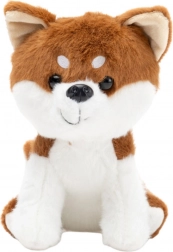 Pluchen hond Shiba Inu bruin-wit 20 cm