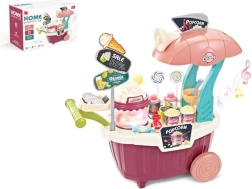 Kleurige popcornkar met zoetigheden – kinderset 55 stuks