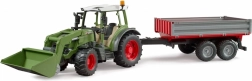 Bruder tractor Fendt Vario 211 met voorlader en kipperaanhanger 1:16