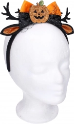 Carnavalsdiadeem met oortjes en pompoenversiering
