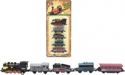 Trein met wagons 5 stuks, metaal/kunststof, 8 cm, met terugtrekmechanisme