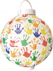 Papieren lampion 20 cm op batterijen