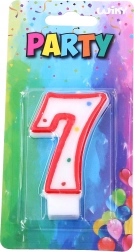 Feestkaars cijfer zeven rood