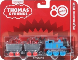 Tomek en vrienden 80e jubileum – metalen locomotief met 2 wagonnetjes