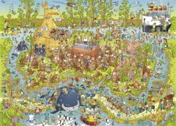 Puzzle HEYE Gekke Dierentuin: Australische expositie 1000 stukjes
