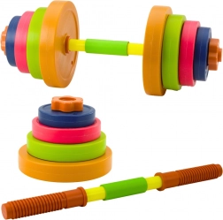 Kleurige kinderhalter met plastic schijven en antislip schuimhandgreep