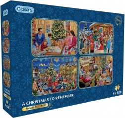 Gibsons puzzel Onvergetelijke Kerst 4×500 stukjes