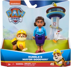 Set met figuren PAW PATROL - Rubble en burgemeester Goodway met Chickaletta