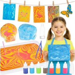 creatieve set voor marmeren op water ebru – 8 kleuren