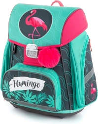 Premium schooltas met flamingo-motief