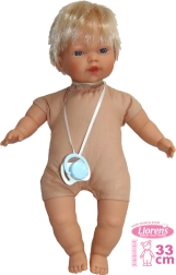 Realistische pop Llorens Roberto met geluiden en zacht lichaam 33 cm