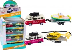 Terreinwagen met boot of helikopter metalen