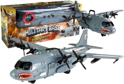 Militair vliegtuig met lichteffecten en geluid