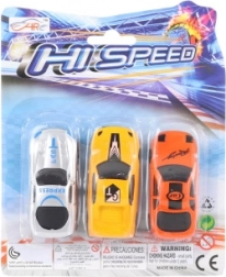 Set van 3 plastic autootjes