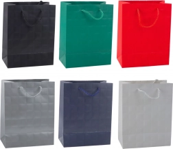 Cadeautas met reliëfvierkanten 23 × 18 × 10,5 cm