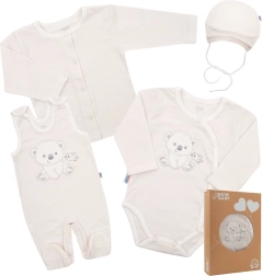 Newborn-set New Baby Sweet Bear, beige, 4-delig, maat 62