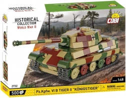 Modeltank Tiger II Königstiger van kunststof bouwsteentjes
