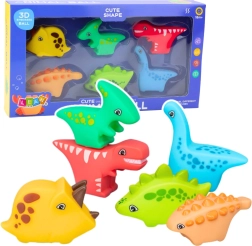Set rubberen badspeelgoed Dino World 6 stuks
