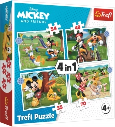Puzzel 4 in 1 – geweldige dag MICKEY MOUSE