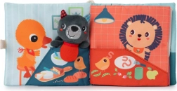 Textiel boekje met vingerpop – wolf Ludvík leert eten