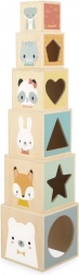 houten stapeltoren van blokken met dieren JANOD