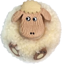 Houten magneet met pompon – schaap