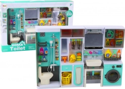 Kinderbadkamerset 4-in-1 – douche, toilet, wasmachine en accessoires