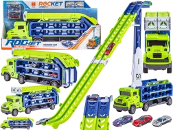 Autotransporter met lanceerhelling en 3 autootjes