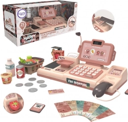 Woopie kinder kassa met scanner, weegschaal en microfoon + 25 accessoires