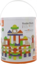 Houten bouwset 100 blokken