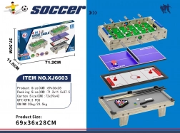 compacte tafelspelset 4-in-1 grijs – biljart, airhockey, tafeltennis en tafelvoetbal