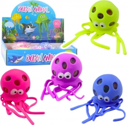 Antistress elastiek in de vorm van een octopus met gelballetjes