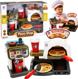 Uitgebreide kinder-pizzeriaset met pizzaoven en koffiezetapparaat (Pizza Shop)