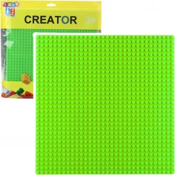 Constructieplaat voor blokken bouwen groen 25,5x25,5 cm