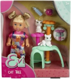 Pop Evička met krabpaal voor katten