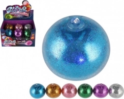 Antistress knijpballetje glitter slijm in gloeiende kleuren