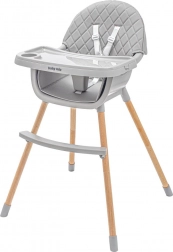 Baby Mix 2-in-1 kinderstoel met houten poten en afneembaar dienblad