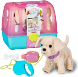 BABY born vrolijk hondje Lucky met transportbox