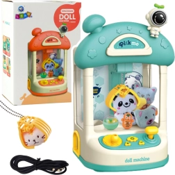 Slim kinderspel met grijpmachine – blauwe automaat voor het vangen van knuffels en balletjes